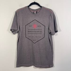Manchester United Grey Short Sleeve Graphics Tee Size S Soccer UK EFL